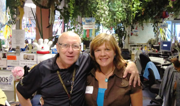 Shannon with Jerry at Zappos.com headquarters.