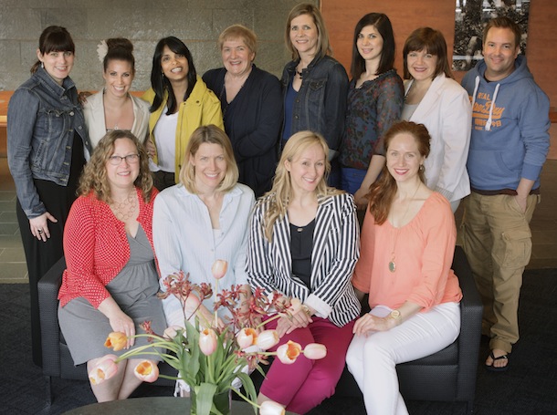 Back row: Cathy Davis, Rebecca Powsney, Barb Da Costa, Marilyn Waller, Kristi Chambers, Tanya Voytovech, Shannon Waller, Paul Hamilton Front row: Maureen Sullivan Garrelts, Julia Waller, Paulette Sopoci, Marilyn Prebul