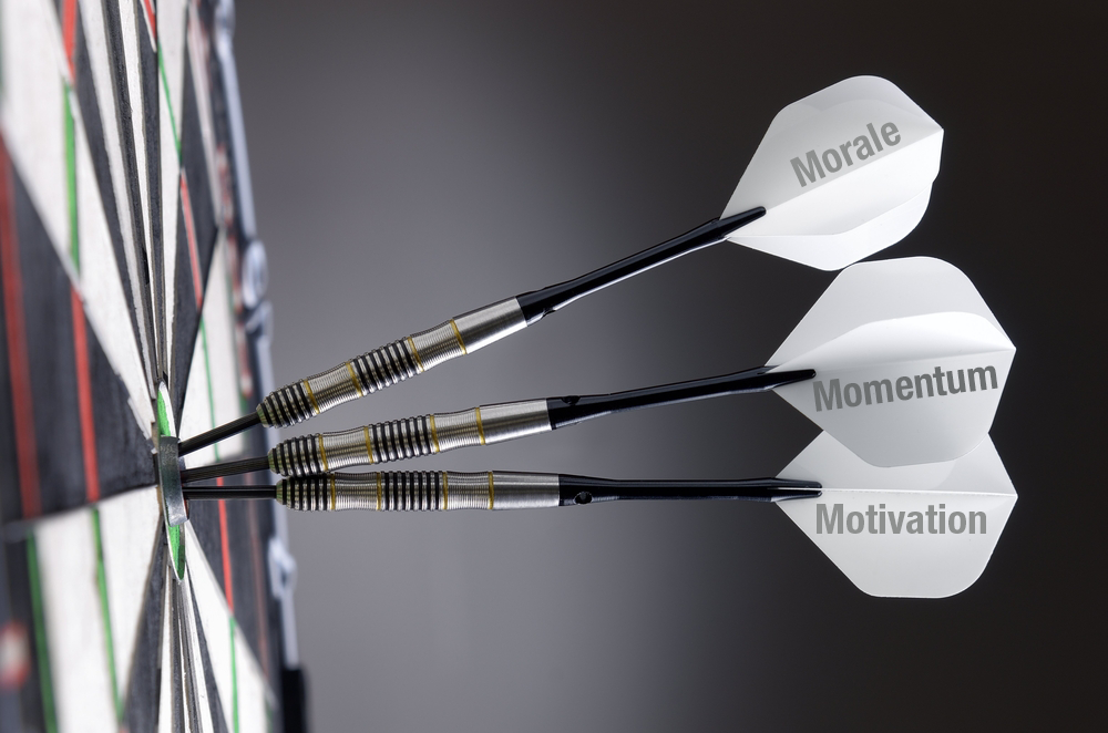 Morale, Momentum, Motivation darts.