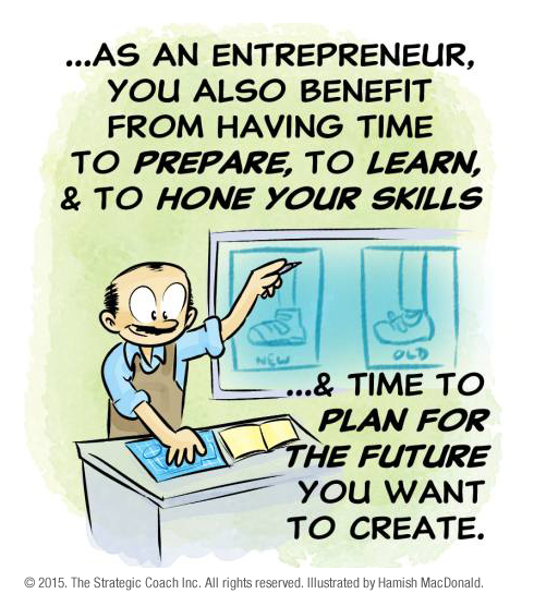 … as an entrepreneur, you also benefit from having time to prepare, to learn, & to hone your skills… & time to plan for the future you want to create.